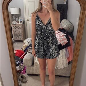 Snakeskin Print Romper